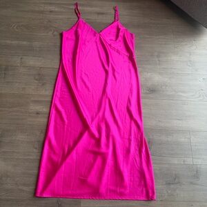 A New Day Bright Pink satin slip dress - size XXL